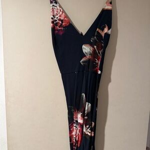 Topshop Navy and Red Floral Dress